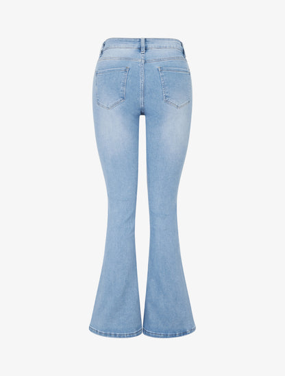 Jean taille standard coupe flare - Bleu - 2
