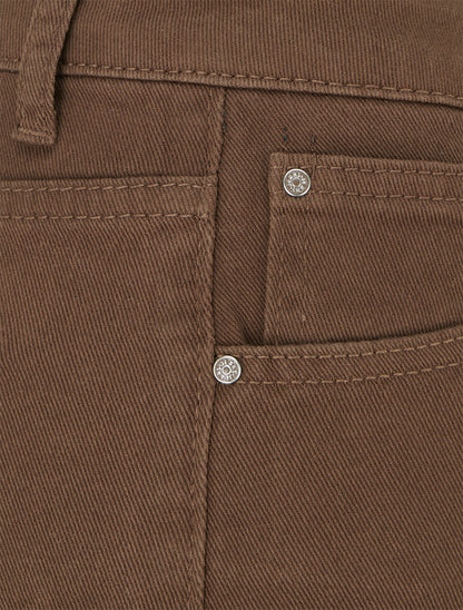 Jean wide leg taille haute - Marron - 3