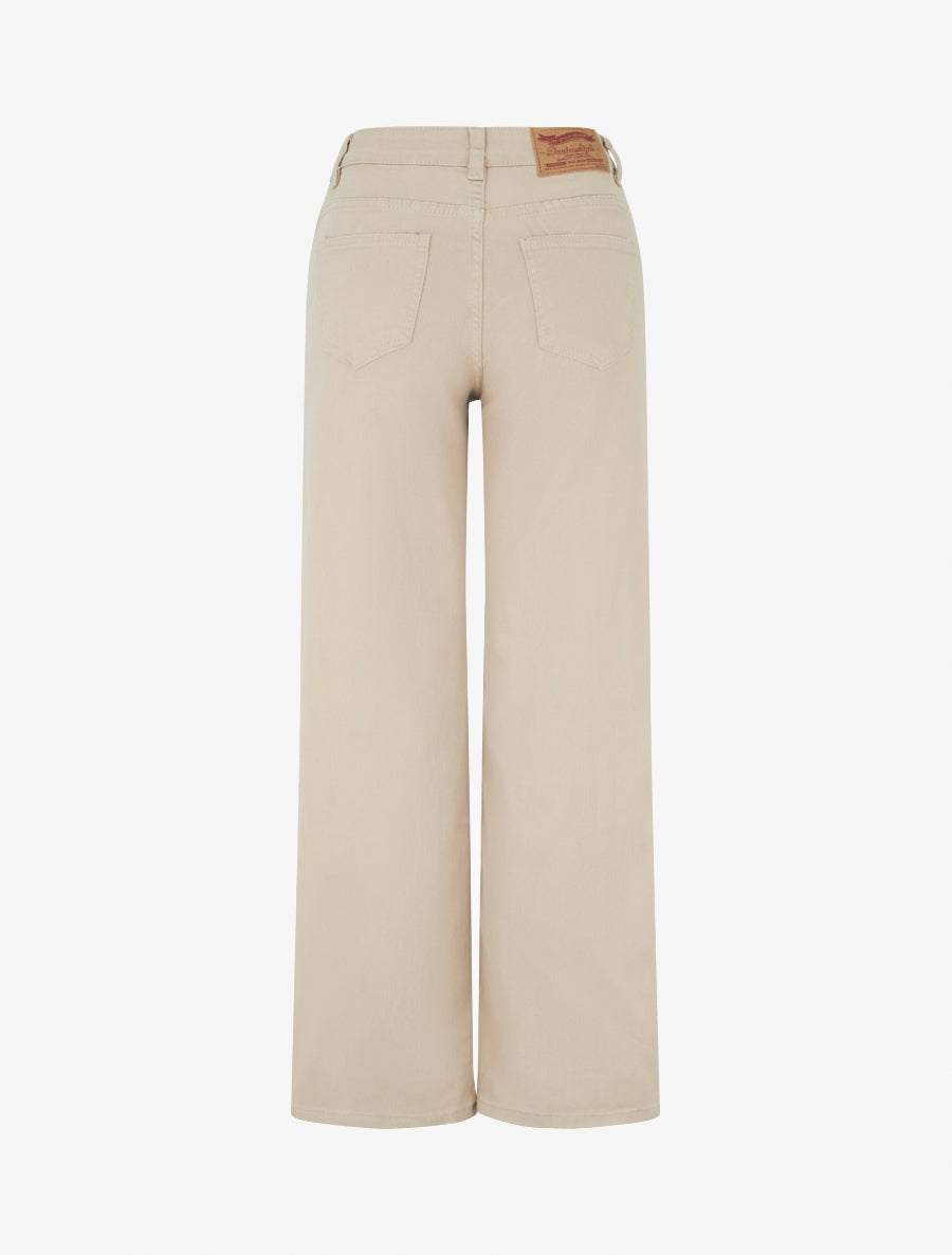 Jean wide leg taille haute - Beige - 2