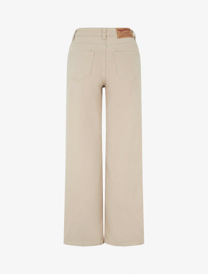 Jean wide leg taille haute - Beige - 2