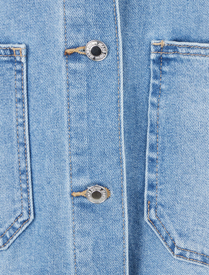 Veste en jean à poches plaquées - Bleu clair - 3