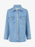 Veste en jean à poches à rabat - Bleu clair - 1