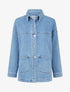 Veste en jean oversize à poches plaquées - Bleu clair - 1