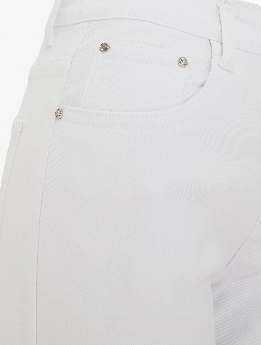 Jean droit uni taille haute - Blanc - 3