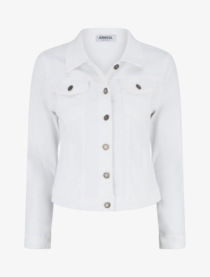 Veste en jean ajustée - Blanc - 1