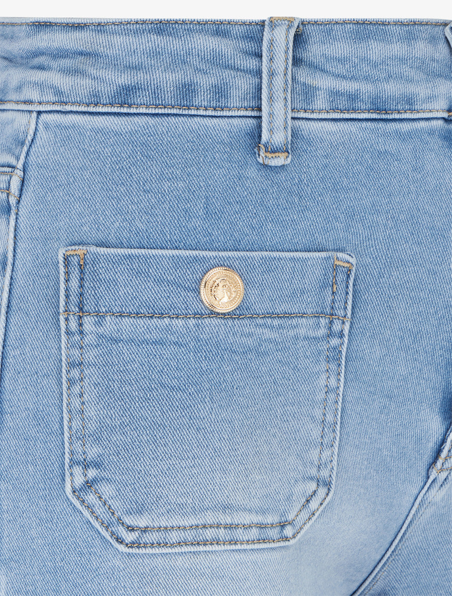 Jeans droit à poches plaquées - Bleu clair - 3