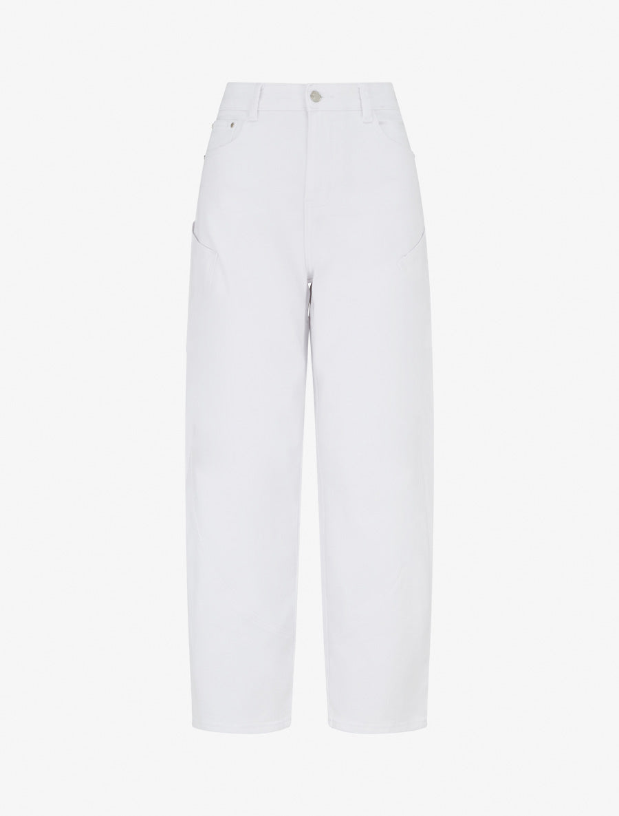 Jean mit 7 Taschen, gerade geschnitten - Weiß