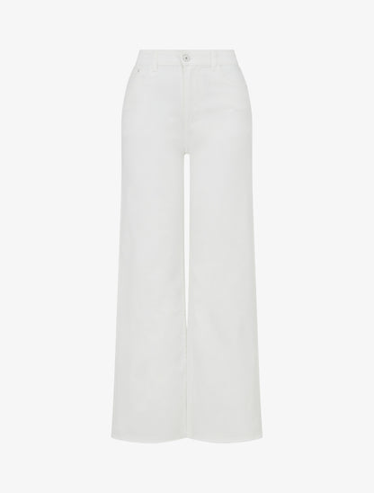 Jean wide leg à bas effilochés - Blanc - 1