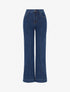 Jean wide leg à surpiqûres - Bleu - 1
