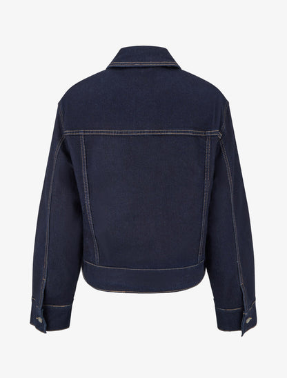 Veste en jean courte coupe droite - Bleu brut - 2