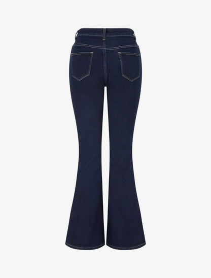 Jean taille haute coupe flare - Bleu brut - 2