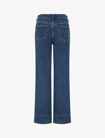Jean coupe wide leg à taille haute - Bleu denim - 2