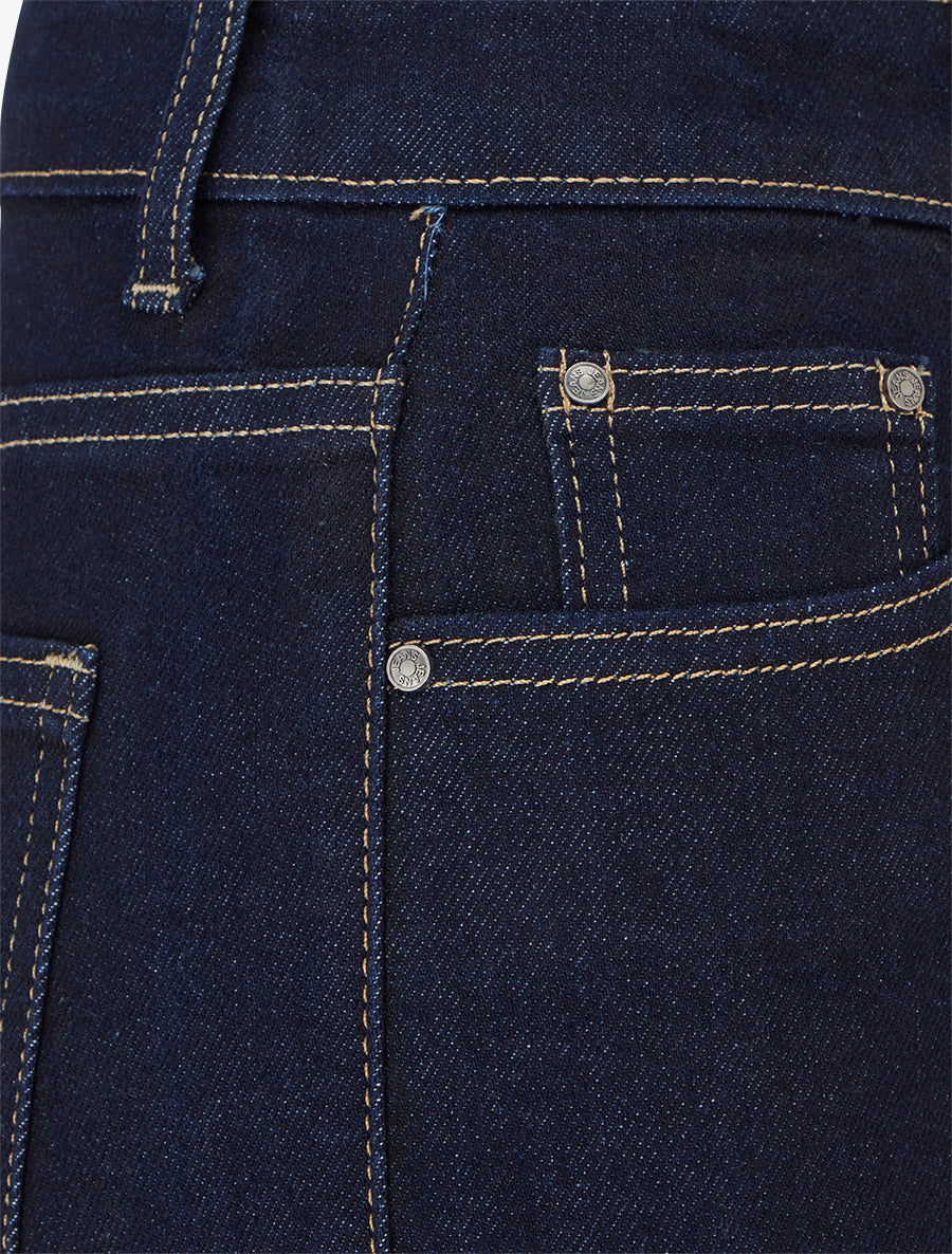 Jean taille haute coupe wide leg - Bleu brut - 3