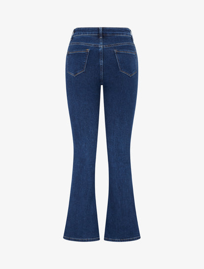 Jean flare à poches boutonnées - Bleu denim - 2