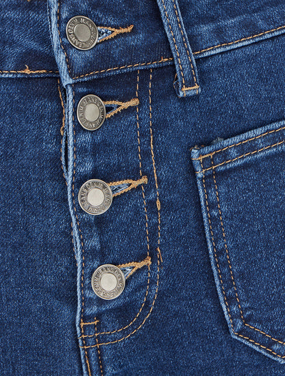 Jean flare à fermeture boutonnée - Bleu denim - 3