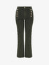 Pantalon côtelé à boutons décoratifs - Kaki - 1