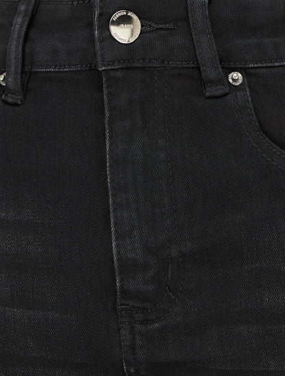 Jupe crayon en jean - Noir - 3