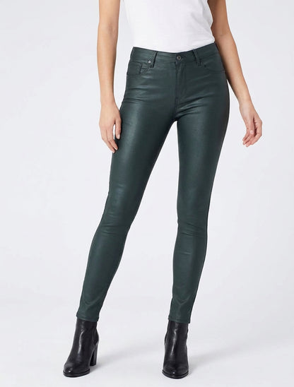 Jeans in Wachseffekt - Dunkelgrün