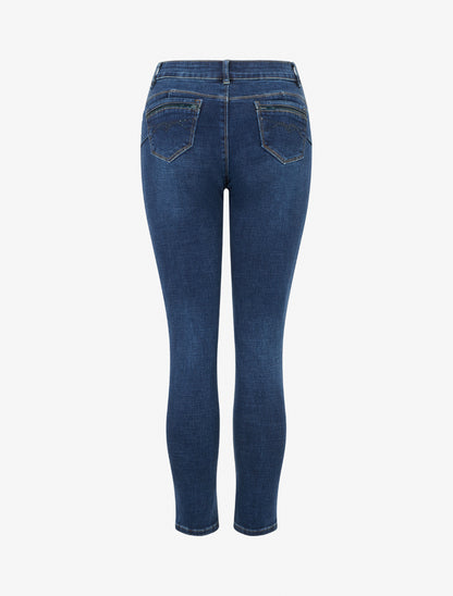 Jean skinny à poches à sequins - Bleu denim - 2
