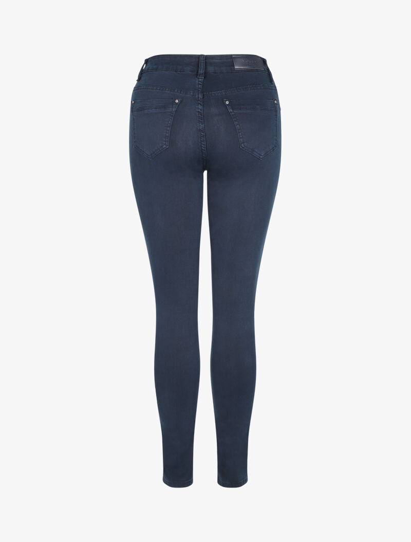 Jean slim uni taille haute - Bleu - 2