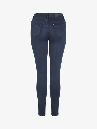 Jean slim uni taille haute - Bleu - 2
