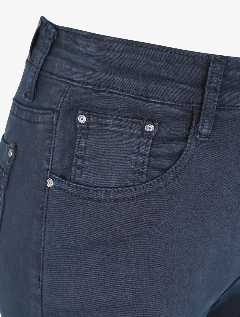 Jean slim uni taille haute - Bleu - 3