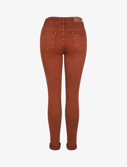 Jean slim uni taille haute - Rouille - 2