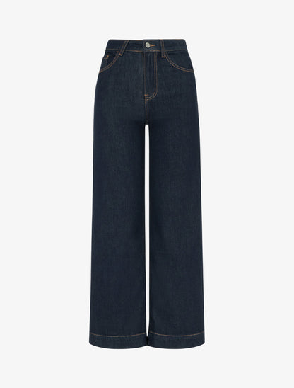 Jean droit taille haute - Bleu brut - 1
