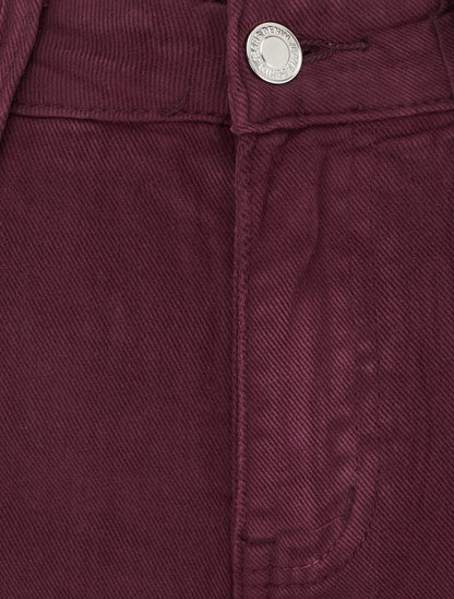 Jean uni wide leg - Lie de vin - 3