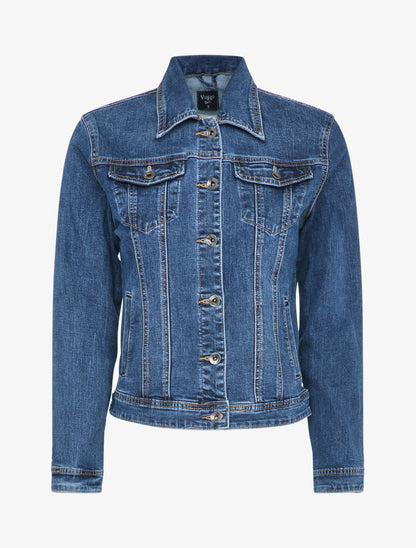 Veste en jean coupe droite - Bleu denim - 1