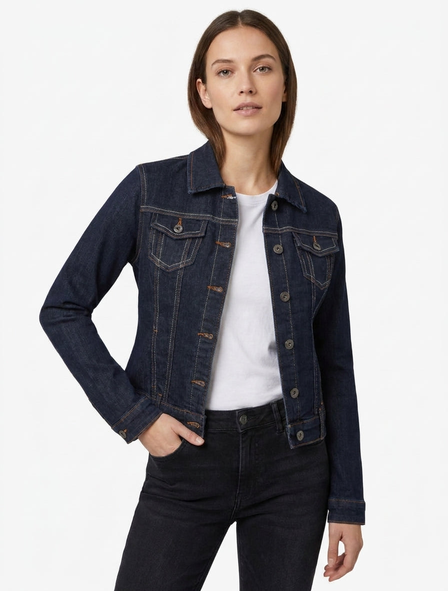 Gerade Jeansjacke - Rohblau