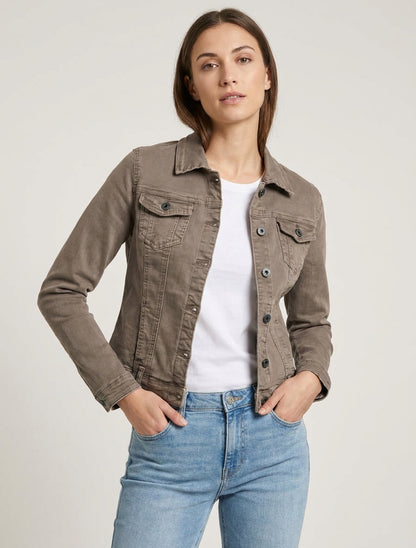 Unifarbene Jeansjacke mit geradem Schnitt - Maulwurf