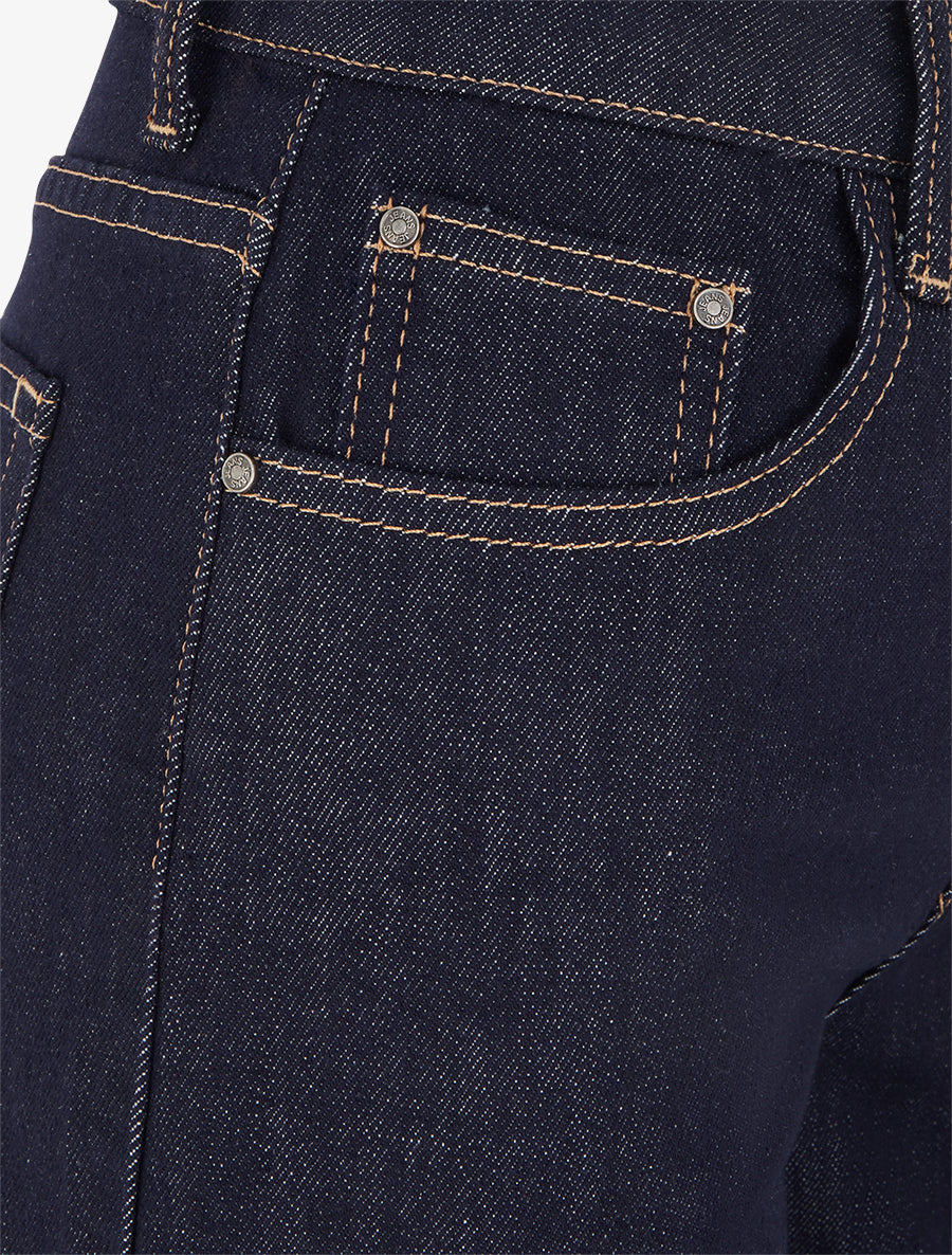 Bermuda en jean taille haute - Bleu brut - 3