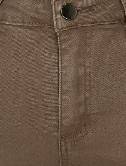 Jean uni coupe skinny - Taupe foncé - 3