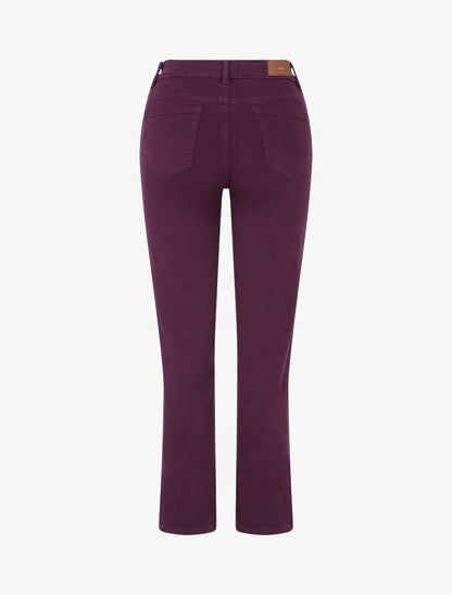 Jean slim uni taille haute - Prune - 2