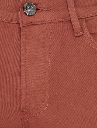 Jean slim uni taille haute - Rouille - 3