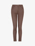 Pantalon slim en simili effet enduit - Marron - 1