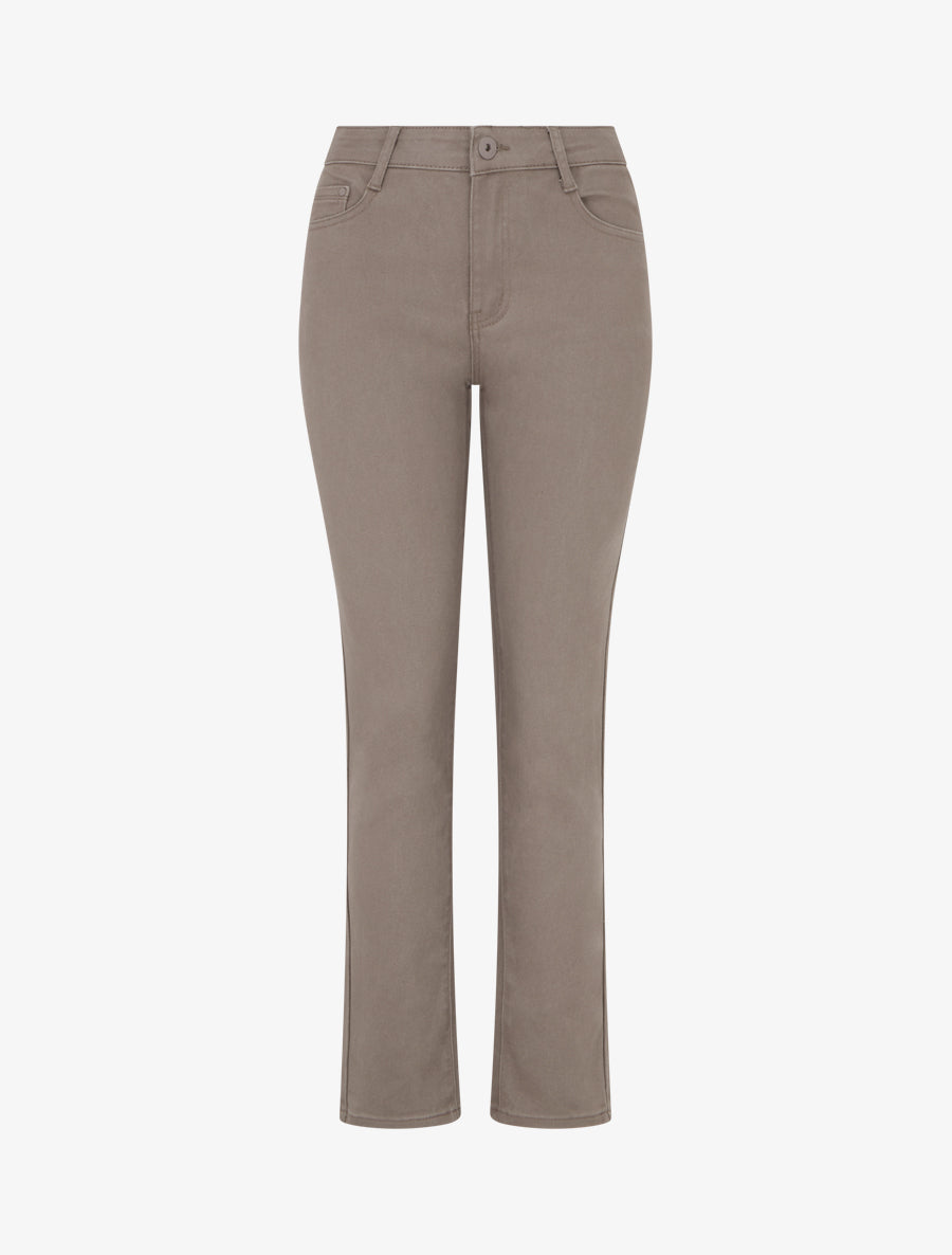 Jean uni coupe droite - Taupe - 1
