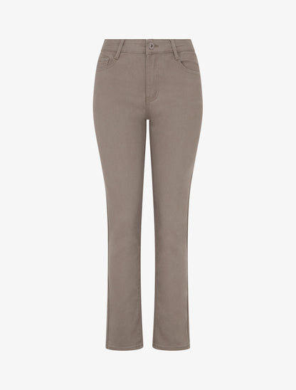 Jean uni coupe droite - Taupe - 1