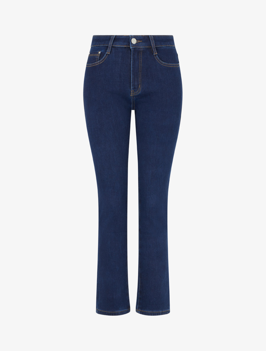 Jean droite grande taille doublé polaire - Bleu brut - 1