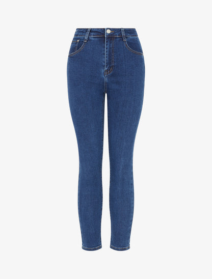 Jean skinny grande taille taille haute - Bleu denim - 1