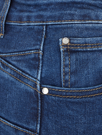 Jean skinny grande taille délavé - Bleu denim - 3