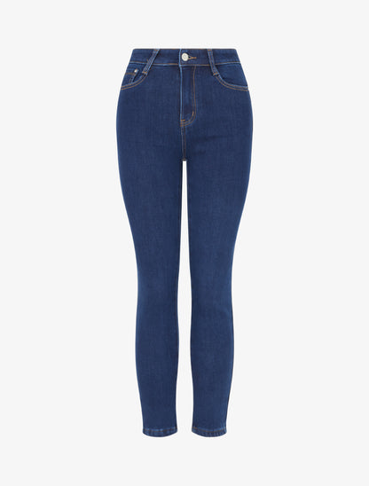 Jean skinny doublé polaire - Bleu brut - 1