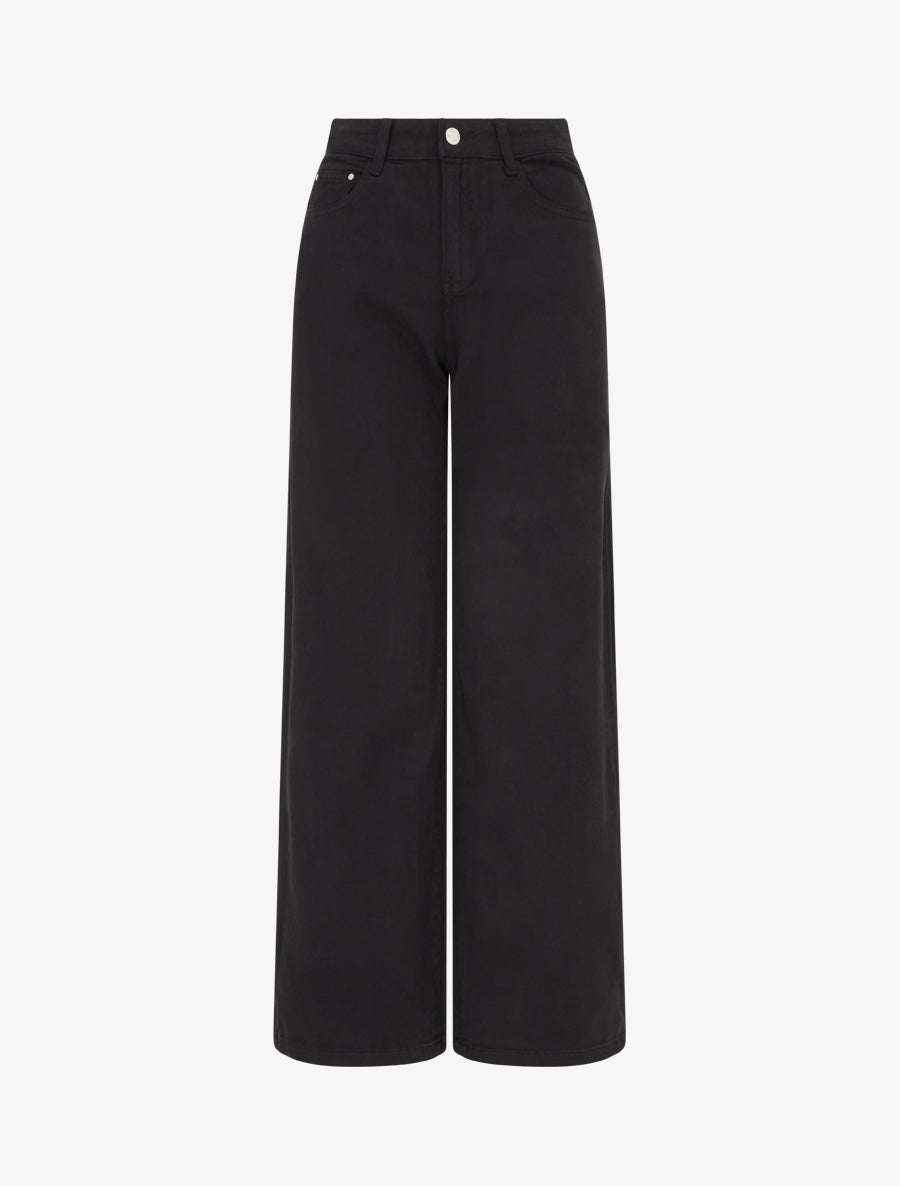 Jean wide leg uni - Noir - 1