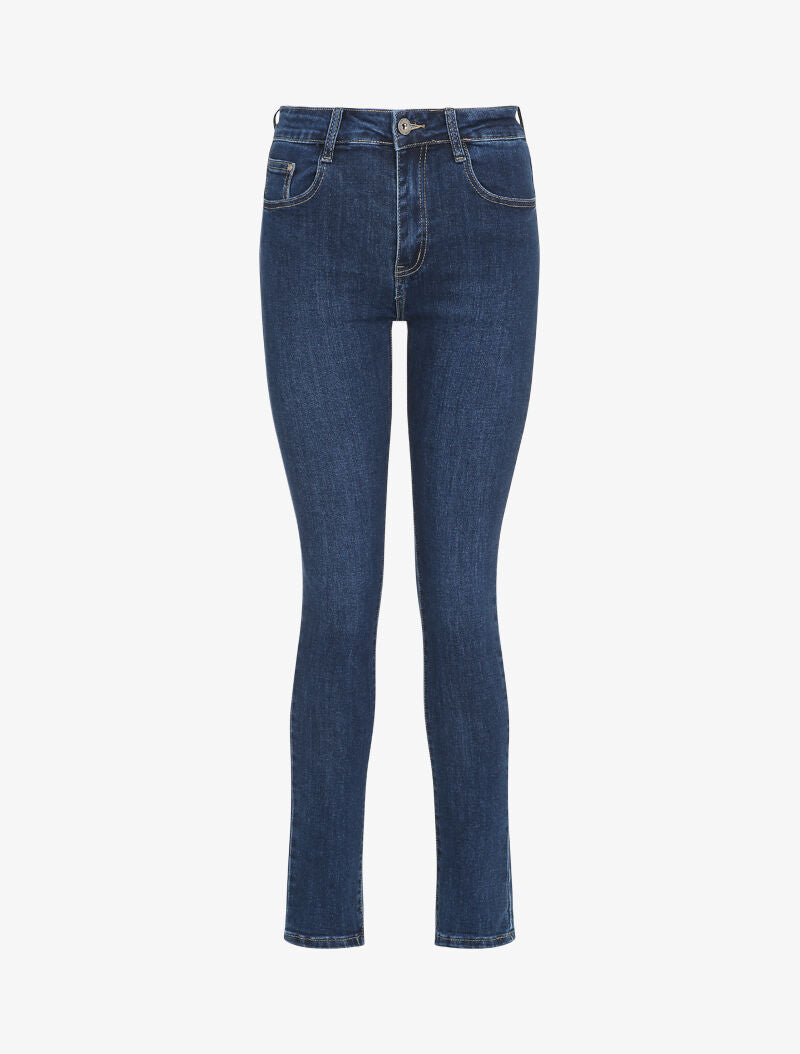 Jean slim délavé - Bleu denim - 1