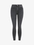 Jean skinny légèrement délavé à taille haute - Gris foncé - 3