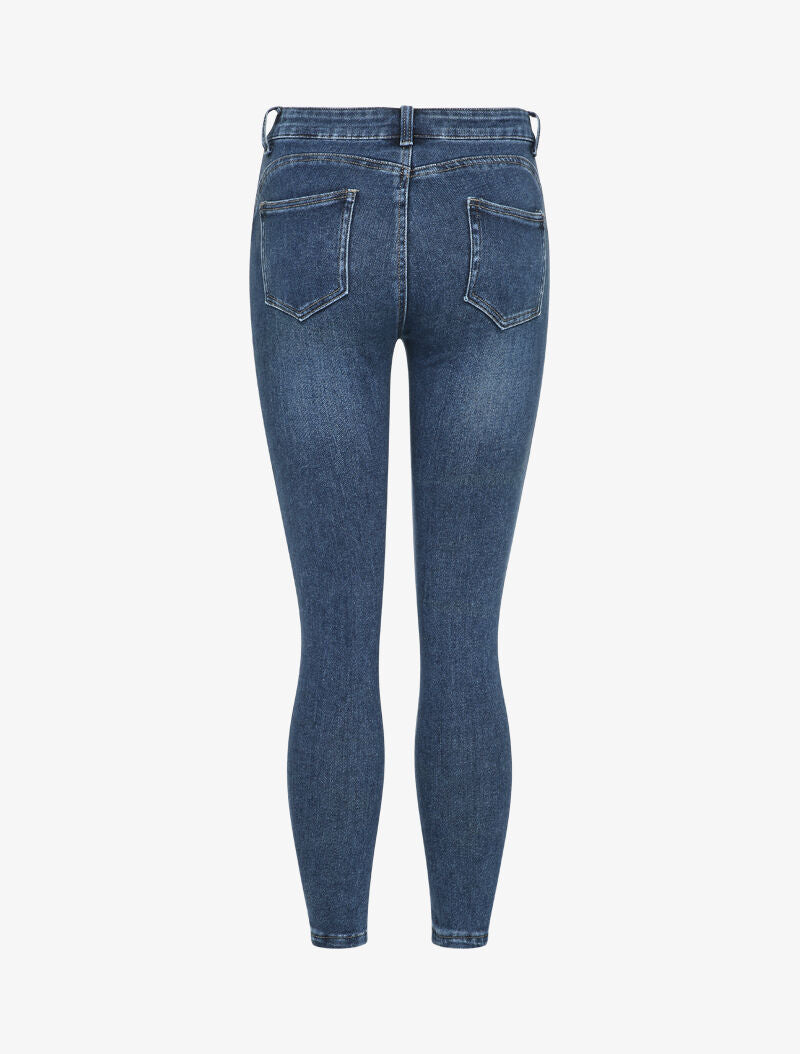 Jean 7/8 délavé coupe skinny - Bleu denim - 2