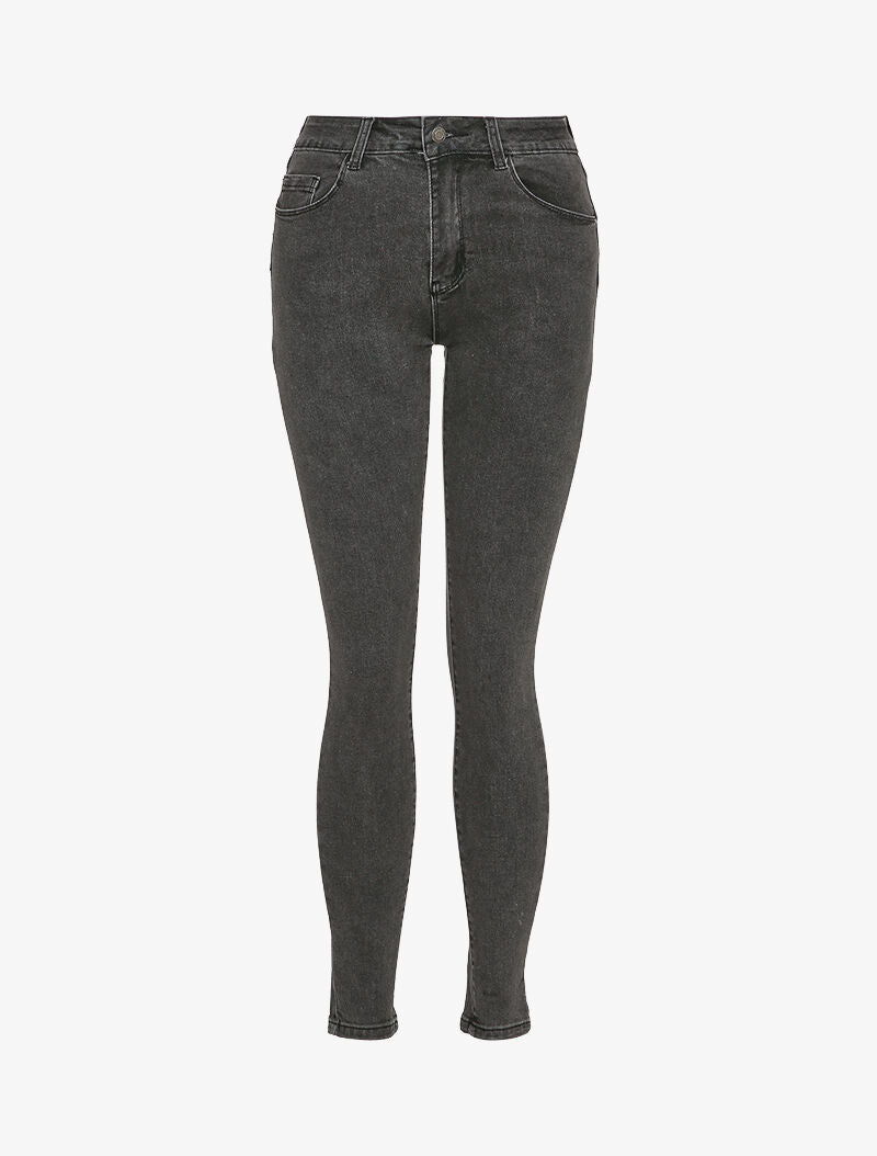 Jean skinny à taille standard - Gris foncé - 1