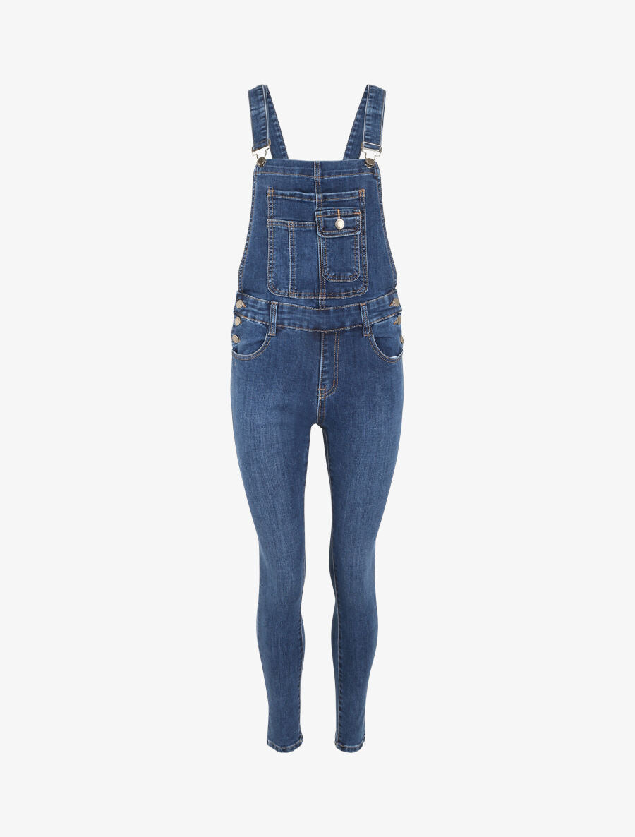 Salopette en jean coupe skinny - Bleu - 1