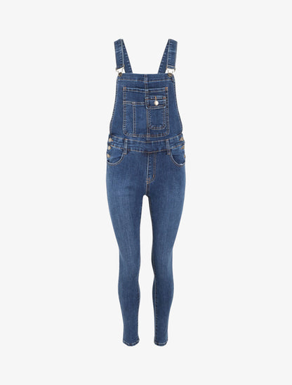 Salopette en jean coupe skinny - Bleu - 1